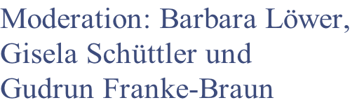 Moderation: Barbara Löwer,
Gisela Schüttler und
Gudrun Franke-Braun
